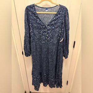 Floral paisley blue dress